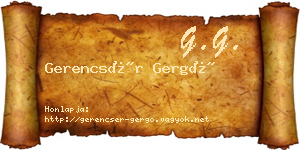 Gerencsér Gergő névjegykártya